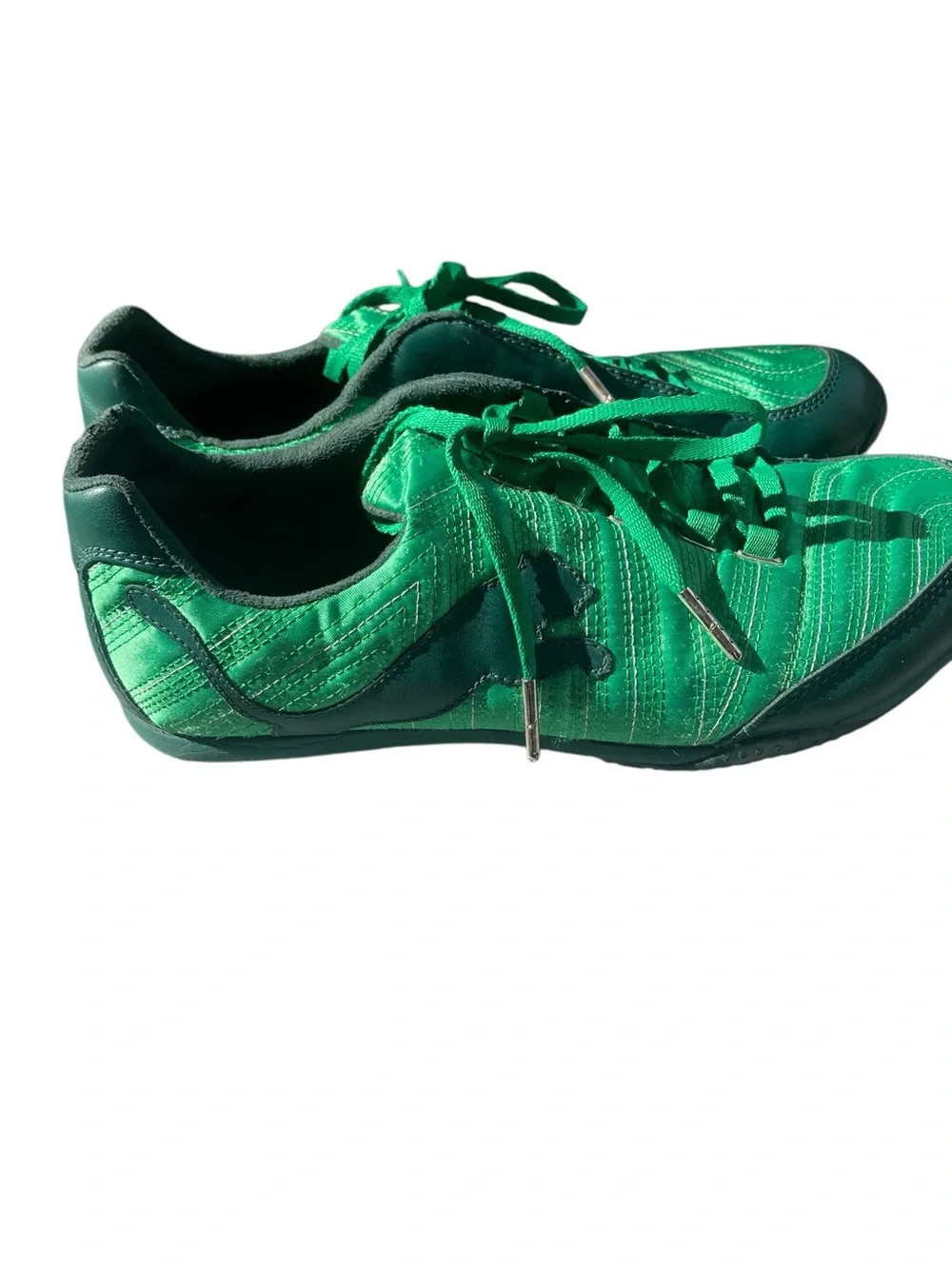 Puma Tekkies Green Low Profile Sneakers Size 8 Leather Soccer Style - Picture 6 of 9